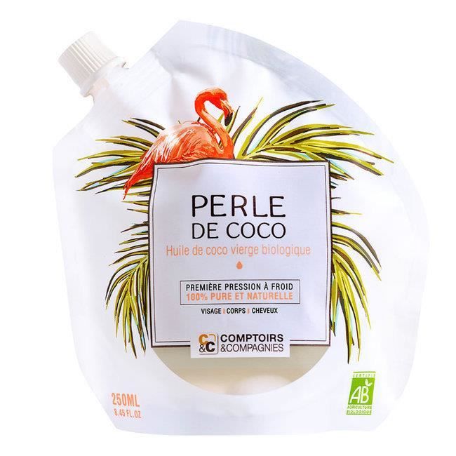 Perle de coco - Huile de coco vierge bio - Visage, Cheveux, Corps 250ml - Comptoirs et Compagnies