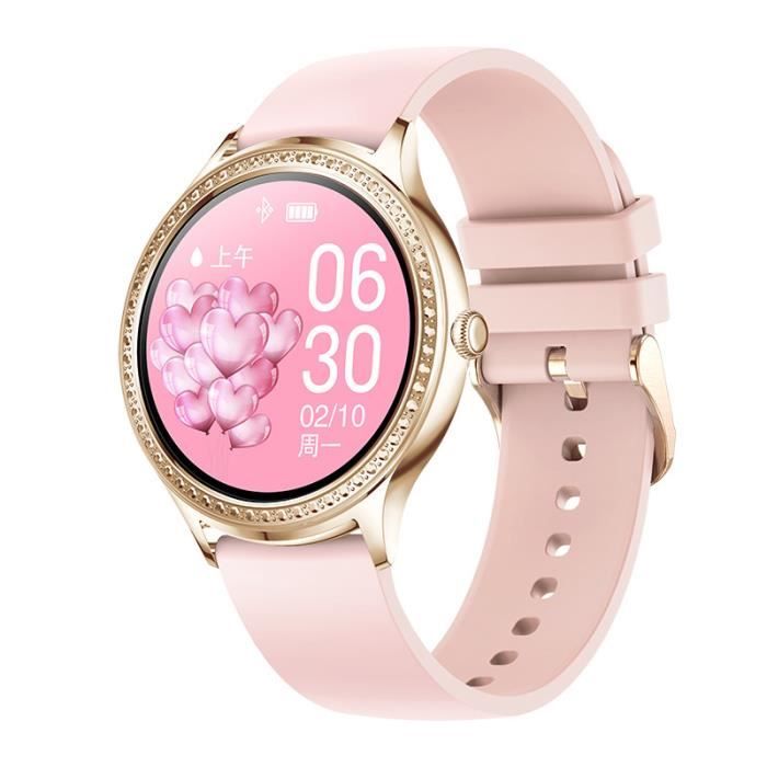 Montre Connectée pour Femmes Bracelet Podomètre Cardiofrequencemetre Oxygène Sanguine Sport Féminine Fitness Tracker d'Activité pink
