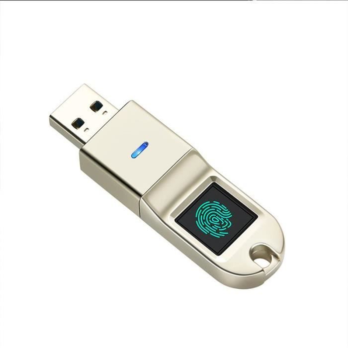 Clé usb 3.1 biométrique sécurité par empreinte digitale dorée 64 Go Addict-geek