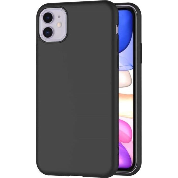Coque Compatible iPhone 11, Noir Silicone Coque pour iPhone 11 Housse iPhone 11 Noir Silicone Etui Case (6,1 Pouces)