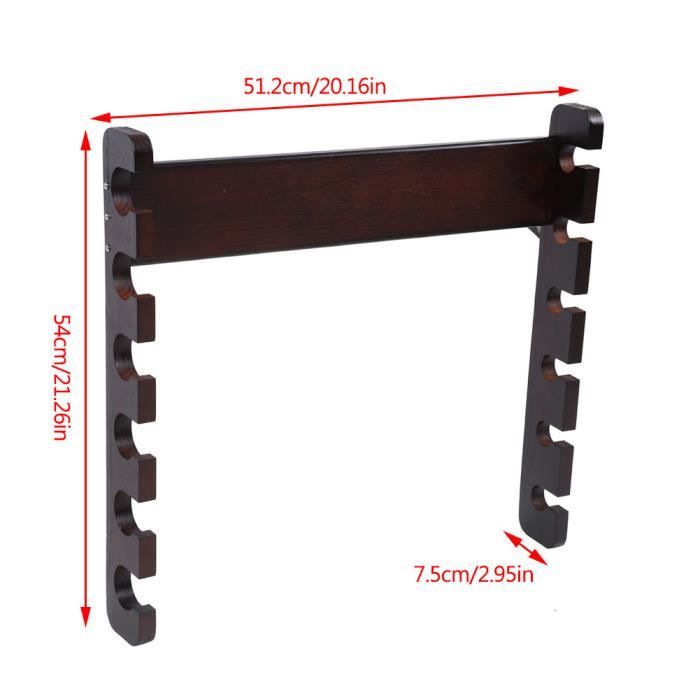 KIMISS Support de canne à pêche Canne à pêche en bois Pole Reel Holder Mount Rods Rack Organizer Carrier Accessory (Teakwood