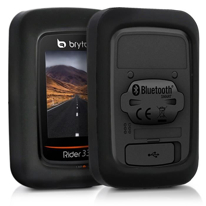 kwmobile Housse GPS Vélo - Accessoire Compatible avec Bryton Rider 310 / 330 - Protection Boîtier Navigateur - Étui en Silicone noir