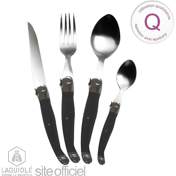 Ménagère 24 pièces gris anthracite