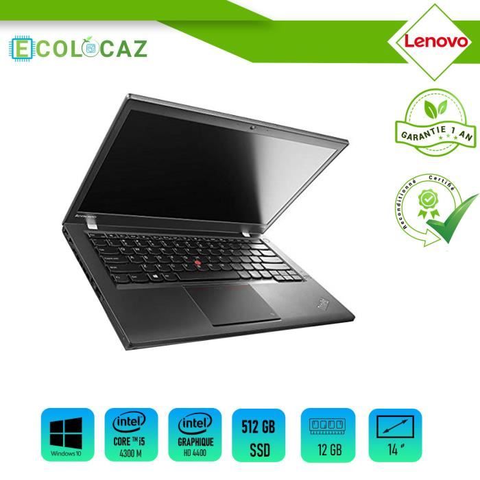 LENOVO ThinkPad T440s - Intel Core i5-4300U - 12 GB RAM- 512 GB SSD