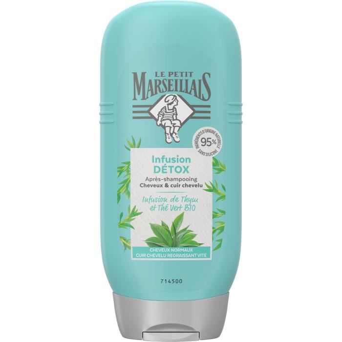 LE PETIT MARSEILLAIS Après-shampooing - Infusion Detox Thym et The Vert Bio - Flacon de 250 ml