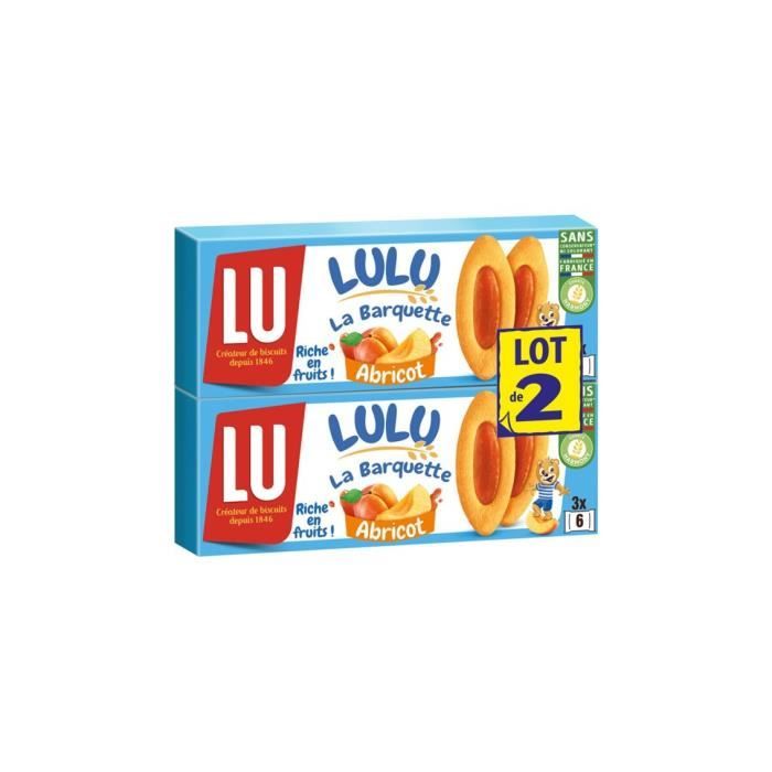 Biscuits barquette à l'abricot Lulu LU x2 - 120g