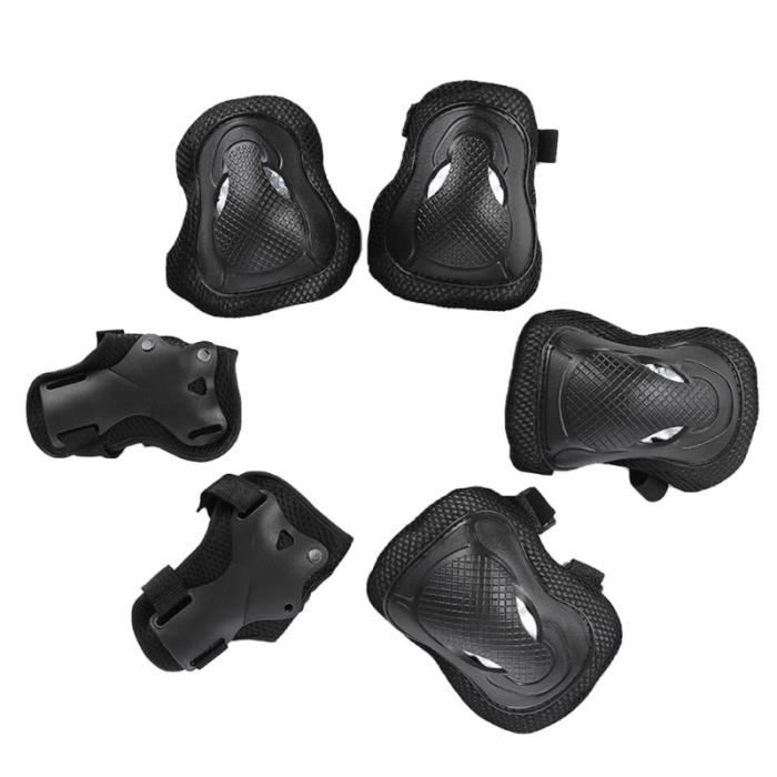 6 Pcs Sports Gear Protective Kit Genou Protecteur Coudières Protège-poignets Ensemble Taille Noir GANTS DE GARDIEN DE FOOTBALL