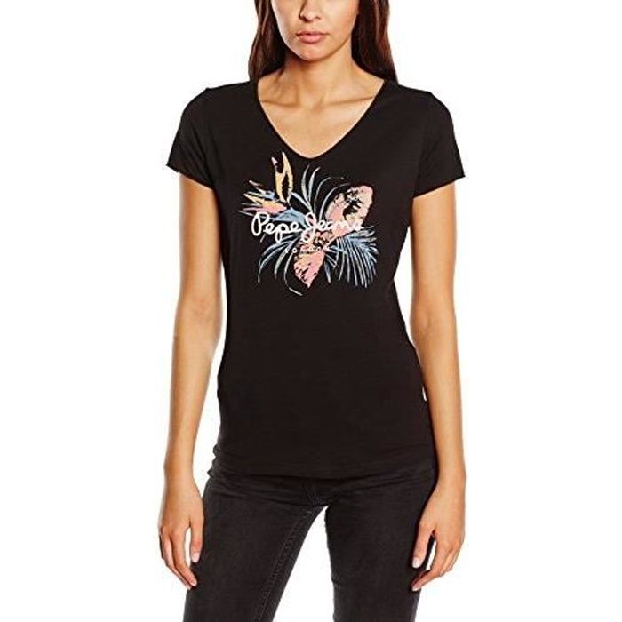TEE SHIRT PEPE JEANS FEMME NOIR