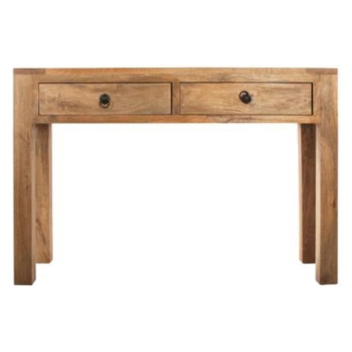 Console en Bois 2 Tiroirs -Ajmal- 120cm Naturel