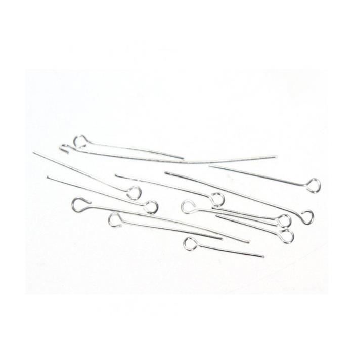 Accessoires création tiges clous tête à 1/2 illets pour apprêts (200 pièces) Argenté