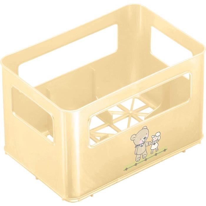 Rothobabydesign Rotho Babydesign Casier à Biberon, Pour 6 bouteilles, Motif Meilleurs Amis, 21,5 x 14,5 x 13,6 cm, Vanille Perl, -