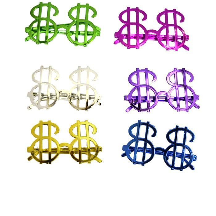 Lunettes dollar sans verres couleurs assorties