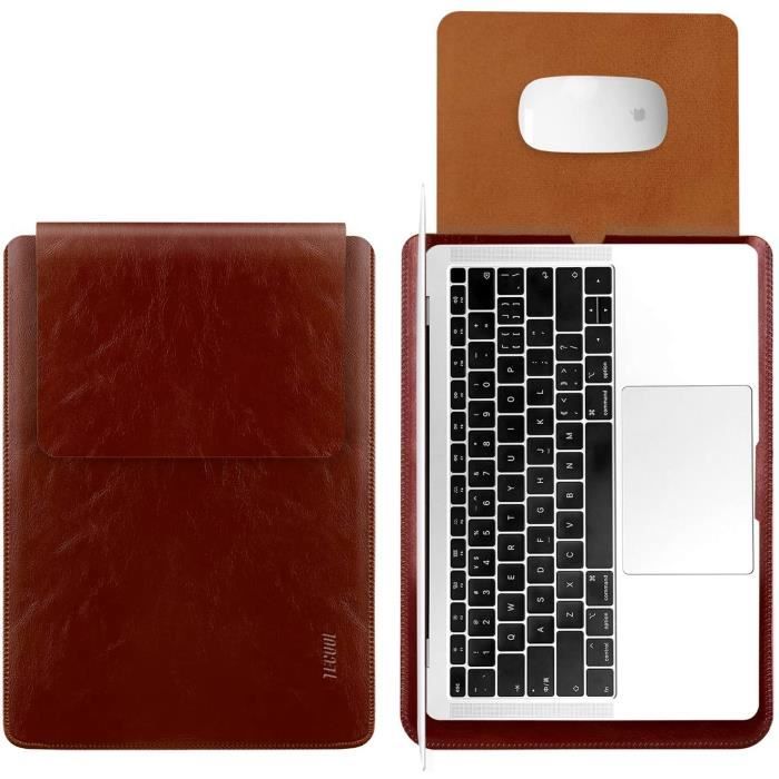 13 Pouce Housse Protection pour Macbook Air - Macbook Pro, TECOOL Laptop Sleeve Pochette Étui Sacoche pour HP Envy Dell XPS -Marron