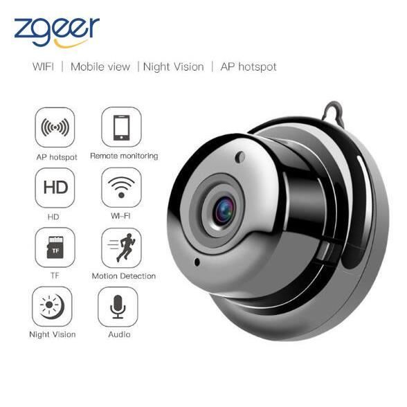 Mini Camera Espion HD Portable Petite Caméra avec Vision Nocturne et Détection de Mouvement Caméra de Surveillance pour iPhone/ Andr