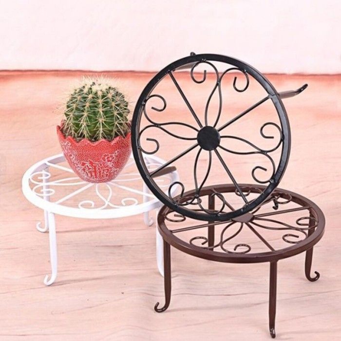 2 Supports De Fleurs En Fer Forgé Avec 5 Crochets - Idéal Pots De Fleurs Et Mangeoires Oiseaux