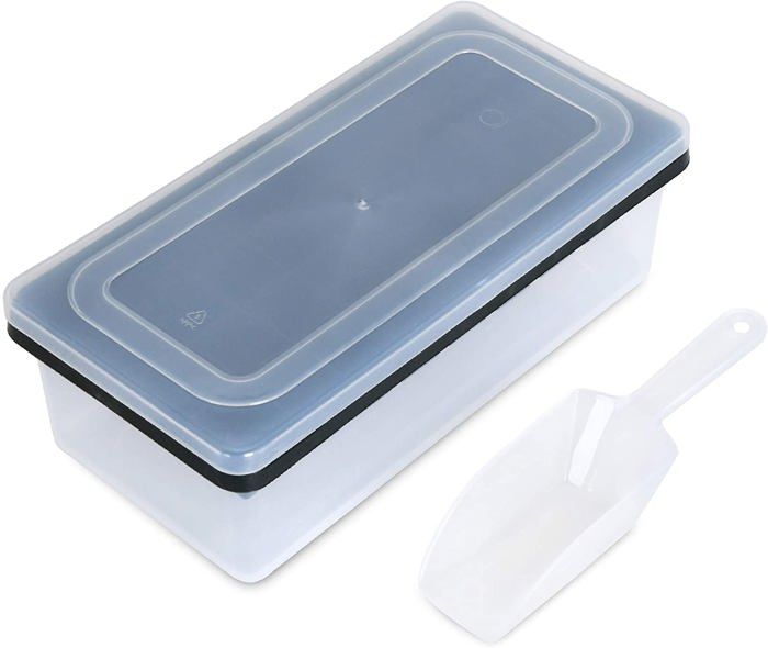 4 Bacs à Glaçons Silicone Avec Couvercle - Carrés 14 Glaçons - Sans BPA LFGB - Multicolore