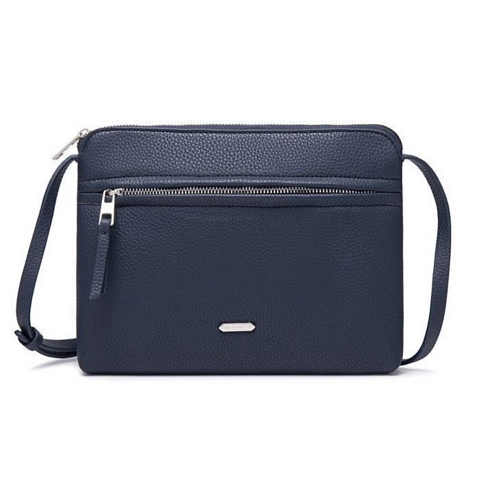 Pochette Plate - David Jones - Sac Bandoulière Femme - Similicuir PU - Bleu - Réglable