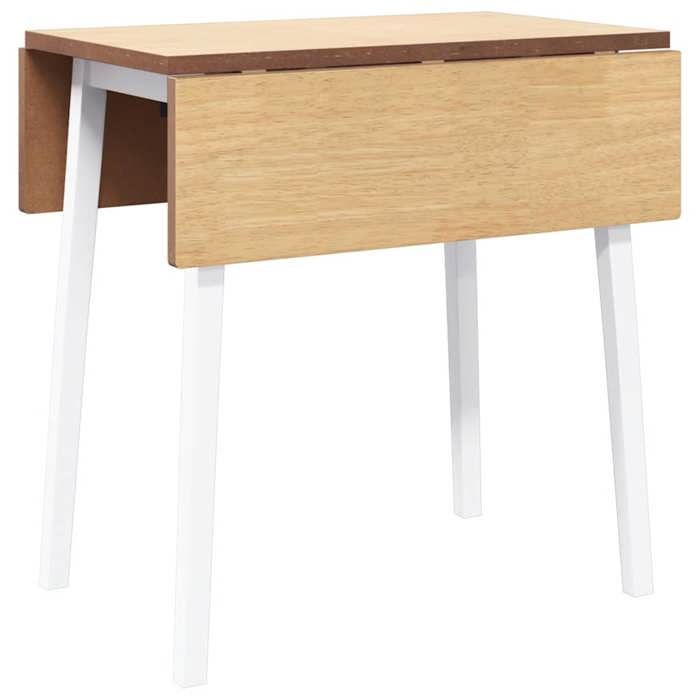 Bonne qualité - Cuisine Table à manger - 4 personnes - blanc - Bois massif et caoutchouc DECO M5906133