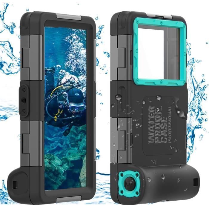 tui tanche Universelle pour Tlphone Coque tanche IPX8 Plonge tui 15M Sous-Marine pour Smartphone de Noir Bleu PZCC