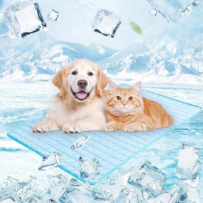 Rafraichissant Chien Tapis fraicheur Chien Refrigerant Pet Cooling Mat tanche et Facile Nettoyer Convient aux XLBlau M CORBEILLE