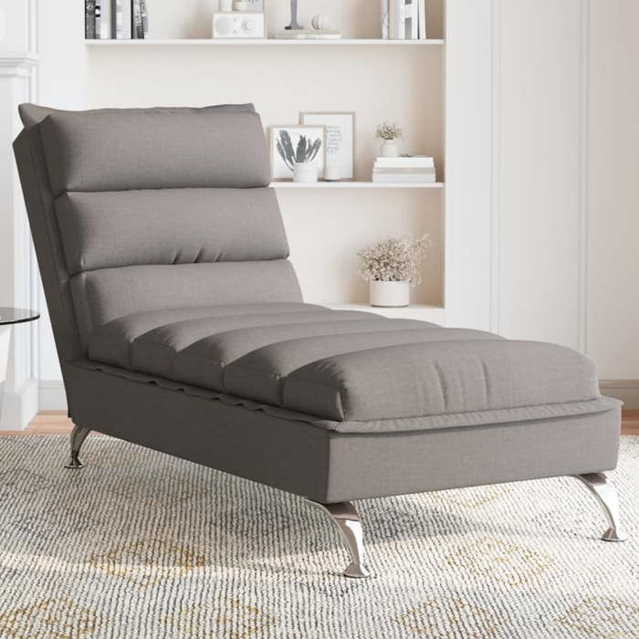 SOLO - TOP Méridienne/Chaise longue - 1 PLACE - Pour salon - avec coussins - taupe tissu LV2051