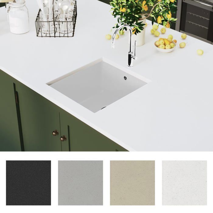 Anti taches Évier de cuisine KENNETH Granit Seul lavabo FR91