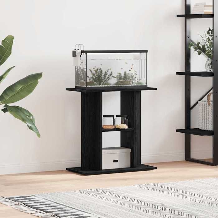 Support daquarium - vidaXL - Chêne noir - 60x30x60 cm - Bois dingénierie