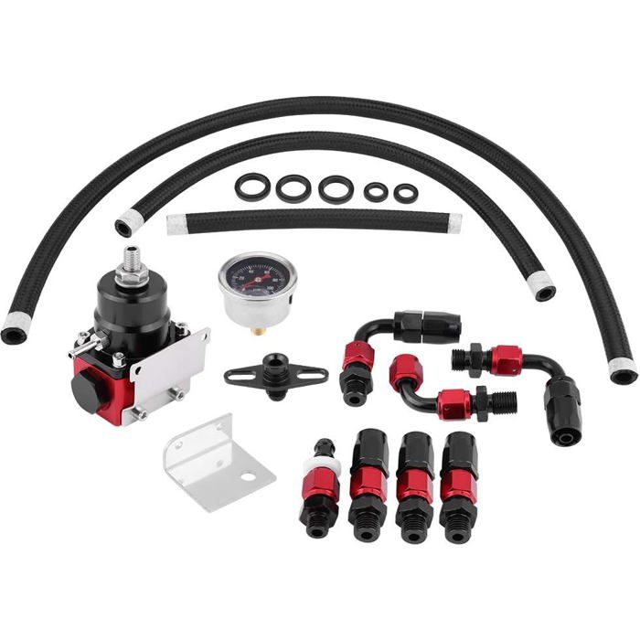Fuel Pressure Regulator Kit 0-100psi with Gauge 6AN Fuel Line Fitting ...