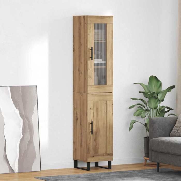 Moderne Haut Armoire - Commode/Buffet Haut contemporain - Chêne artisanal 695 x 34 x 180 cm@FR(967106）