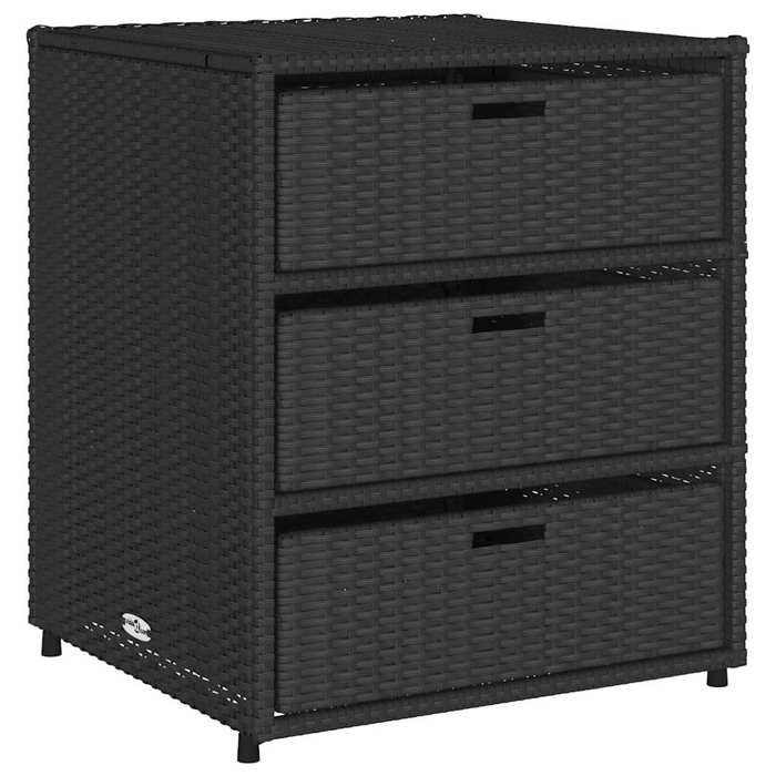 SALE 2026Armoire de rangement de jardin - Coffre de rangement extérieur noir 55x59x69cm - Résine tressée 16.2 Kg 3742838