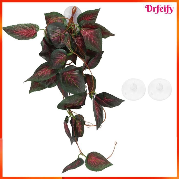 AKOZON Vigne artificielle suspendue rouge 2–2 5 m pour terrarium et aquarium (plante décorative)