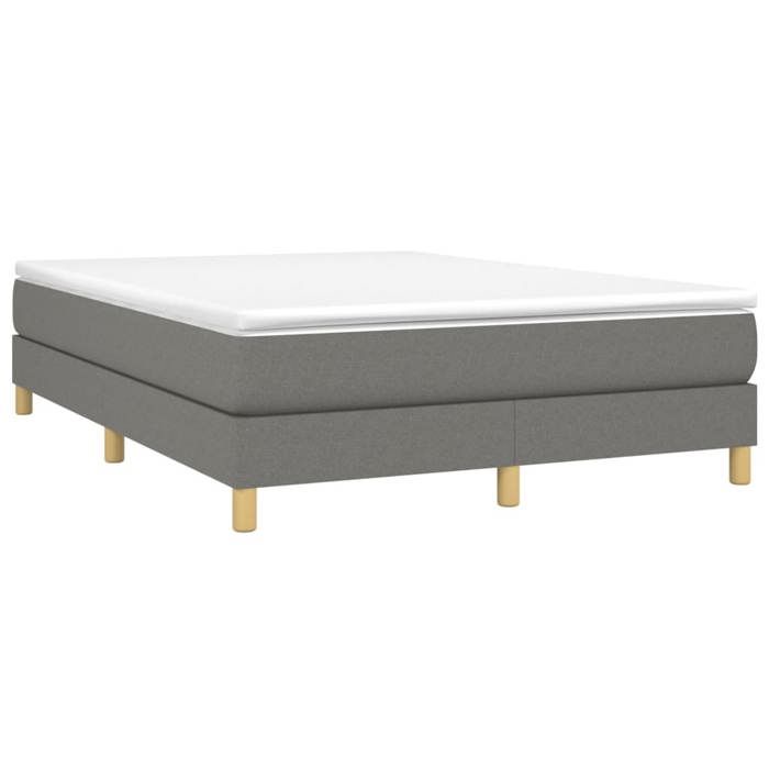 Best 2026Lit 2 places Gris - 140x190 cm - LEMON® - Cadre de lit gris foncé 140x190 cm tissu 4794389