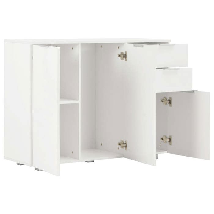 Décoratif - Buffet bahut - Placard de rangement moderne - Blanc brillant 107x35x80 5cm - pour entrée con8394683