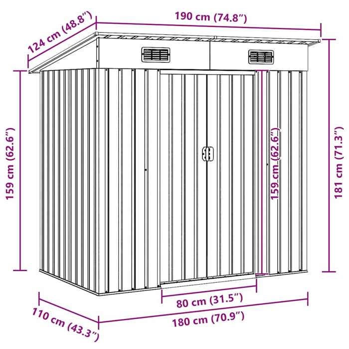 Abri de jardin Moderne - NGM - abri de rangement/Armoire haut - Métal Vert B737779811