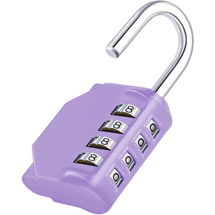 Cadenas à code - Unbrand - Combinaison à 4 chiffres - Dimensions 44x22x79 mm - Anse 6 mm - Alliage de zinc