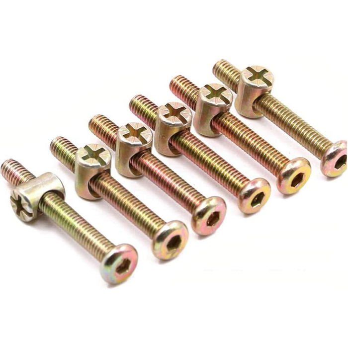 Ensemble de boulons pour meubles et lits 10 boulons M6 x 60 mm M6 avec écrous cylindriques adaptés aux meubles (M6*60 mm).