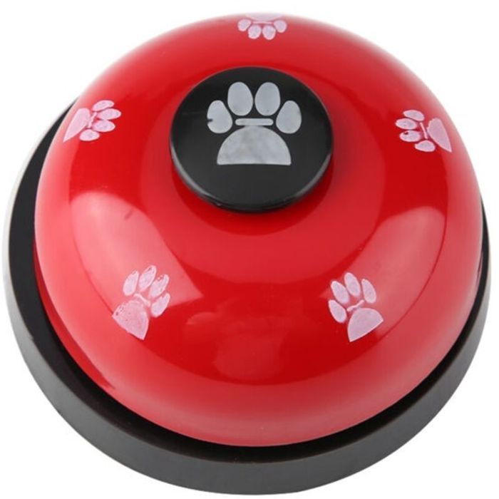 Cloche pour animaux de compagnie de dessin animé mignon et durable en fer pour jouet interactif pour chien et chat (rouge)