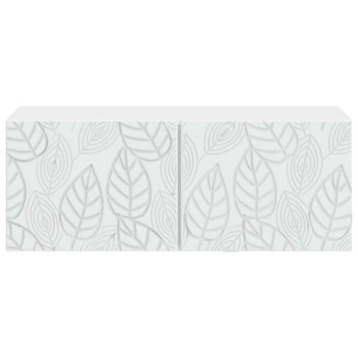 Meuble TV mural - vidaXL - bois dingénierie - blanc - grand rangement - style vintage - 785 x 41 x 30 cm 835zpq37j