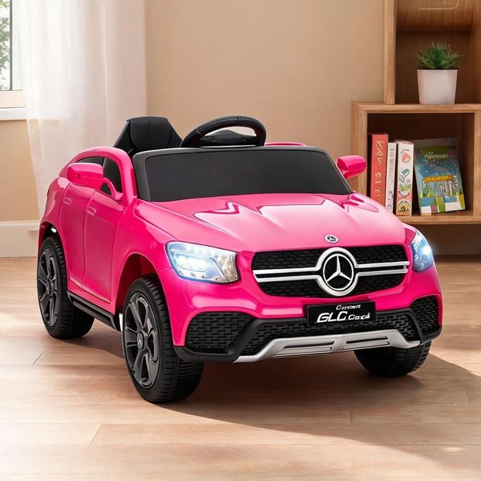 Voiture électrique enfant 12 V Mercedes GLC Coupe rose portes ouvrantes télécommande parentale