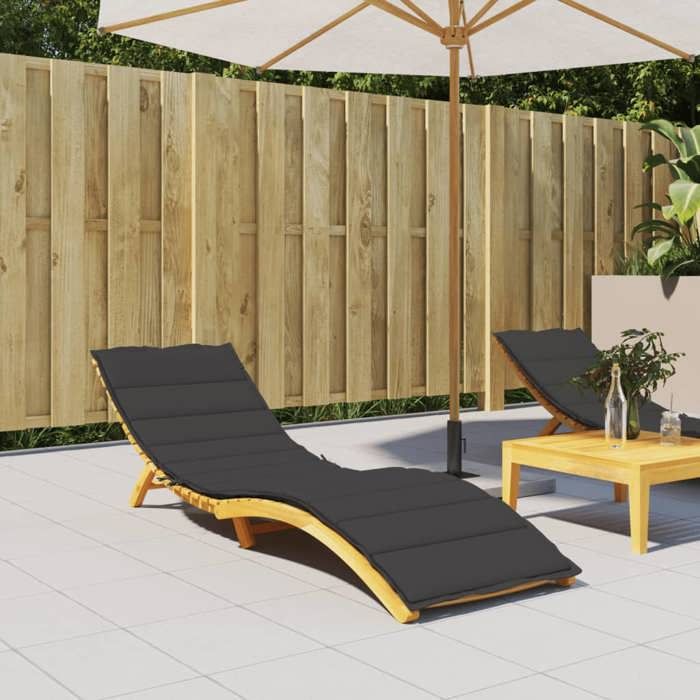 vidaXL Coussin de Chaise Longue Noir en Tissu Oxford avec Rembourrage Mousse