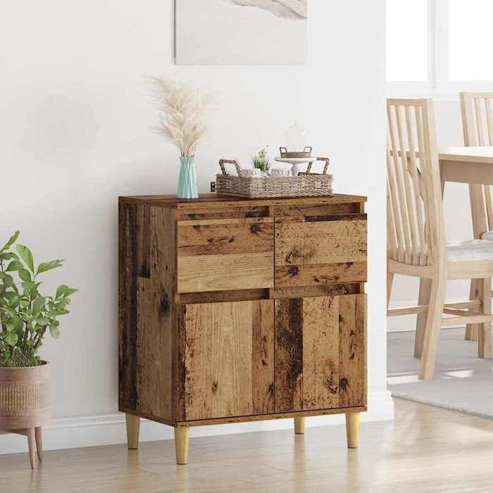 Marron Buffet Bois Ancien 60x35x70 cm Bois dingénierie - Meuble Rangement LV40069