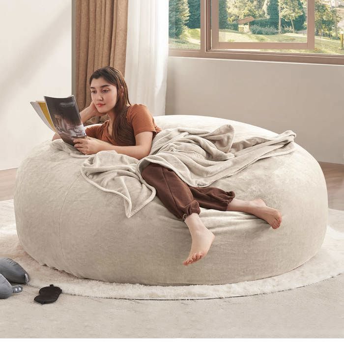Zitty Pouf géant 6ft pour adulte fauteuil de lecture confortable pliable et lavable