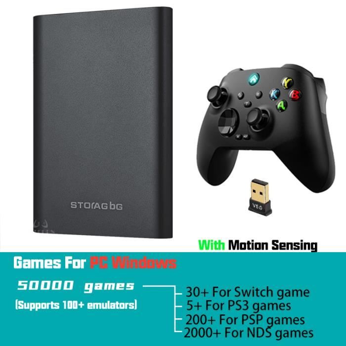 1G11Disque dur externe portable Retrobat HDD, 750 Go, 50000 jeux intégrés pour Switch, PS3, PS2