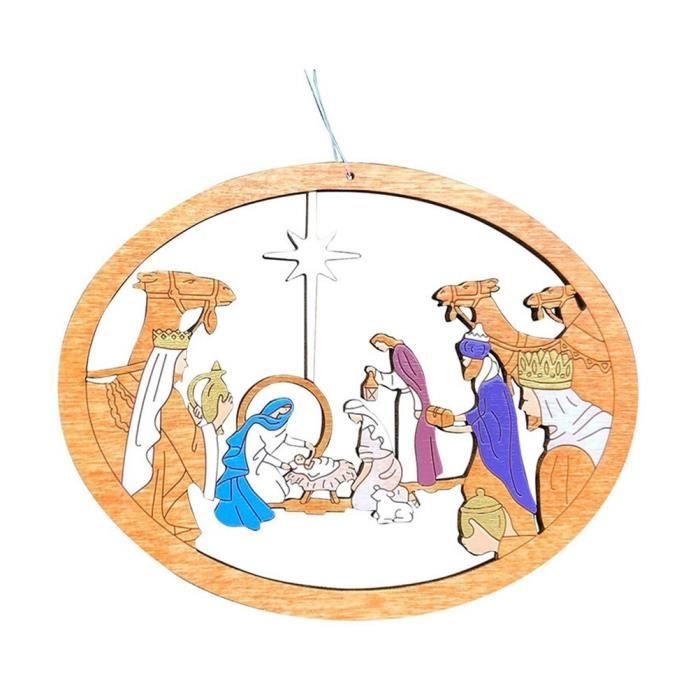 2 Ornements Bois "Mon Premier Noël" Bébé - Pendentifs Ronds Avec Nœud Papillon, Idéal Sapin, Couronne, Cadeau - Décoration Souvenir