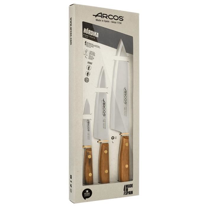 ARCOS Nordika - Set 3 Couteaux de Cuisine