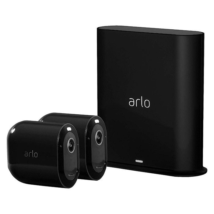 Arlo Pro 3 - Pack de 2 caméras de surveillance Wifi sans fil - Noir - 2K - Eclairage spotlight intégré - Champ de vision à 160°