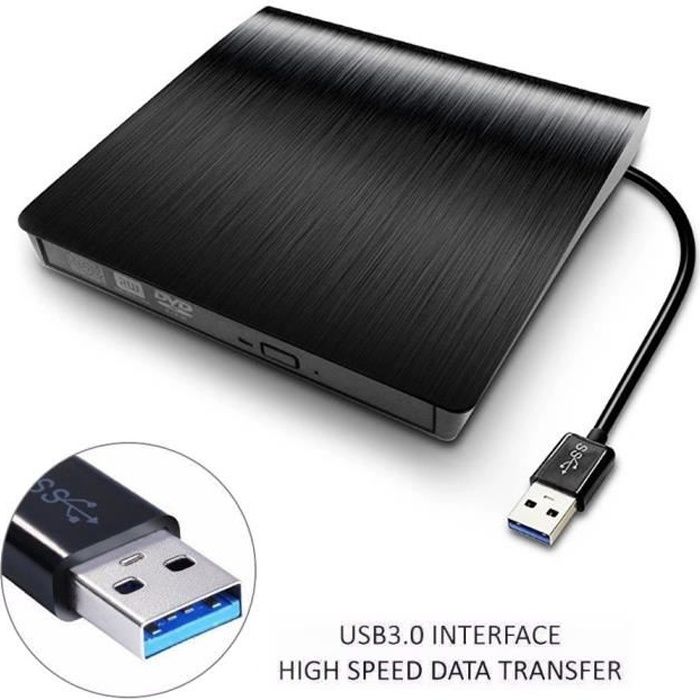 mince USB 3.0 externe DVD RW Graveur de CD Lecteur graveur de DVD Lecteur lecteur pour PC portable