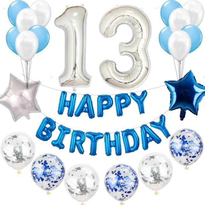 Kit De Decoration D Anniversaire 13 Ans Bleu Argente Pour Garcon Decoration D Anniversaire Garcon Bleu Et Blanc 13 Ans Decorat Cdiscount Maison Kit De Decoration D Anniversaire 13 Ans Bleu Argente Pour Garcon Decoration D Anniversaire Garcon Bleu Et Blanc 13 Ans Decorat Cdiscount Maison