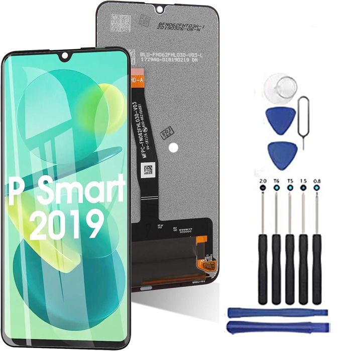 Yodoit Écran de rechange pour Huawei P Smart 2020 POT-LX1A POT-LX3 6,2 Noir écran LCD et numériseur tactile avec kit d'outils de réparation 