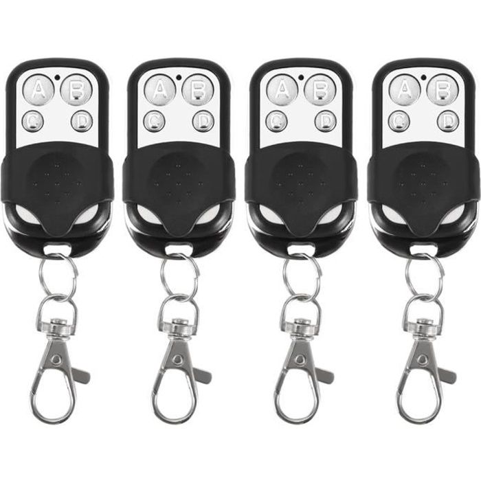 4pcs clonage universel télécommande sans fil porte-clés pour porte de porte de garage de voiture 433 mhz